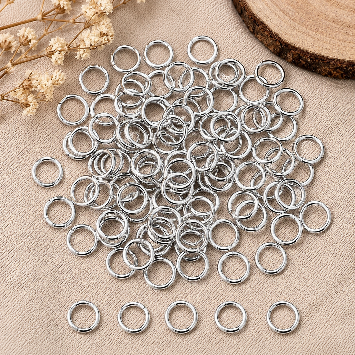 Anneaux ouverts 100 PCS en acier inoxydable