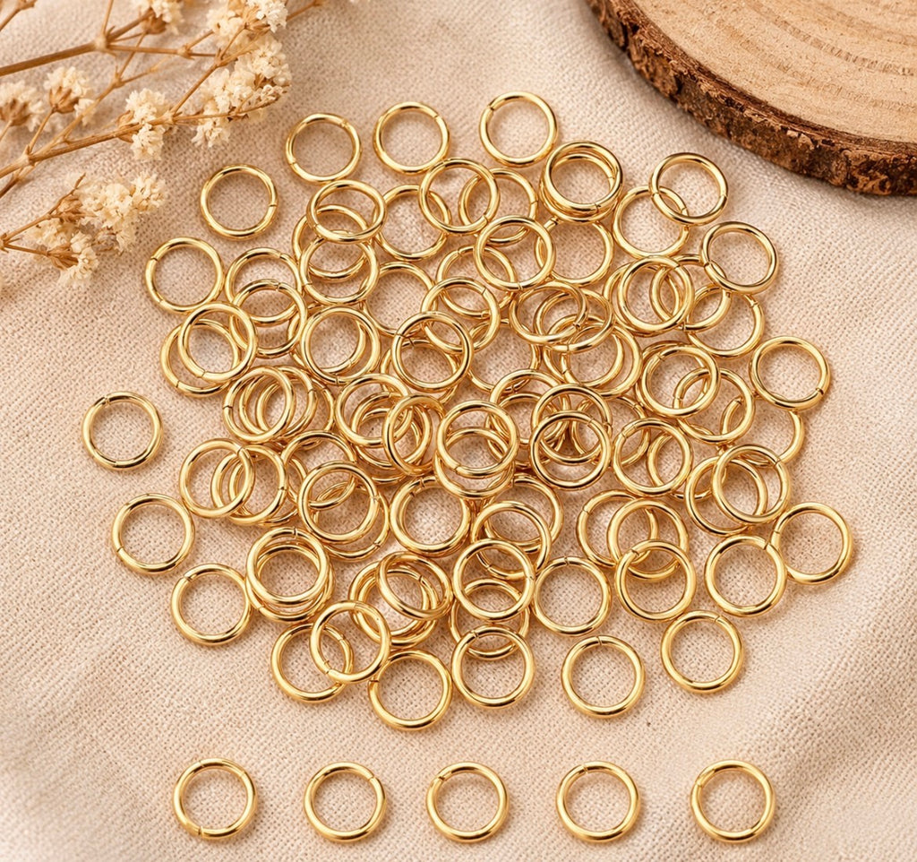 Anneaux ouverts 100 PCS en acier inoxydable