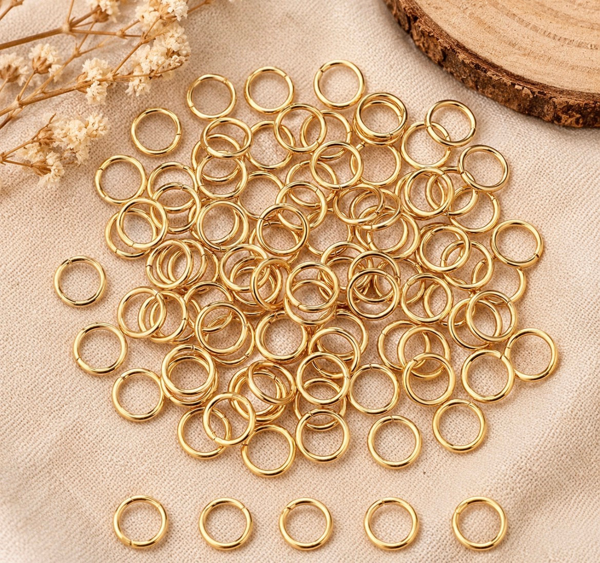 Anneaux ouverts 100 PCS en acier inoxydable